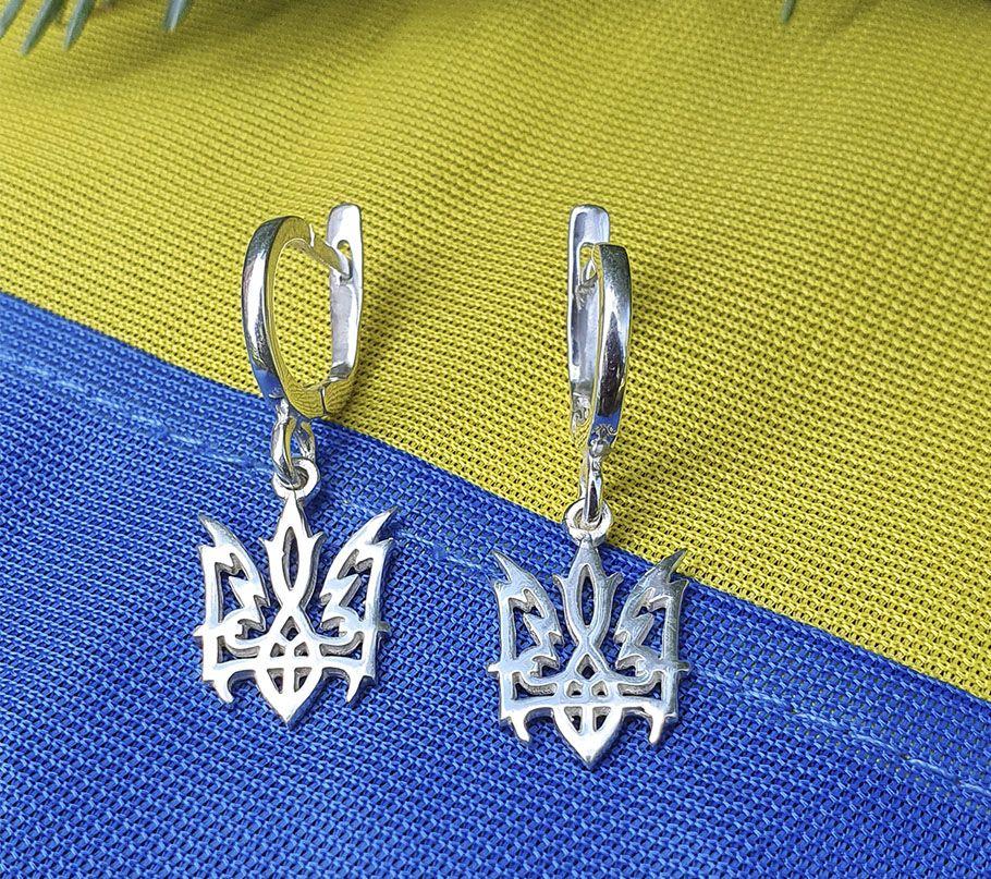 Сережки Герб зі срібла 925 проби, магазин Myuvelir, фото 1