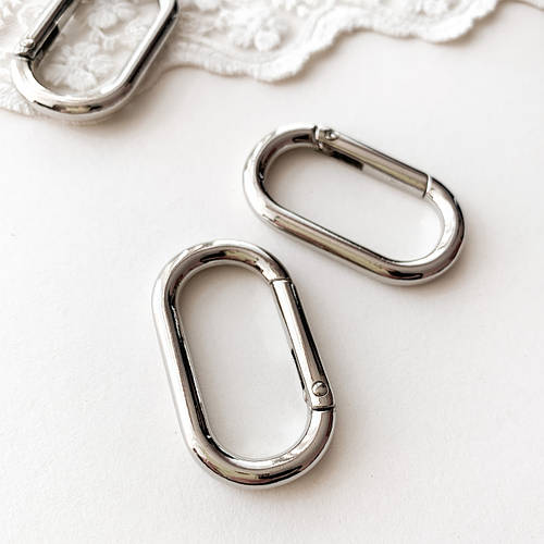 Карабин-кольцо овальный для сумки 34 мм Серебро (ID#1828002923), цена ...