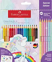 АКВАРЕЛЬНЫЕ ЦВЕТНЫЕ КАРАНДАШИ FABER-CASTELL COLOUR GRIP 18 ЦВ. + 6 ПАСТЕЛЬНЫХ КАРАНДАШЕЙ + НАКЛЕЙКИ, 201543 По