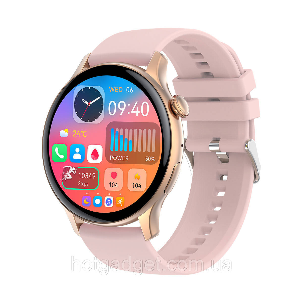 Смарт-годинник жіночий Lemfo HK85 (дзвінки, тонометр, пульсоксиметр) AMOLED екран, фото 1