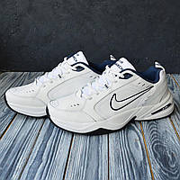 Кросівки чоловічі Nike Air Monarch білі з синім. Молодіжні кросівки 41-46 Найк Монарх