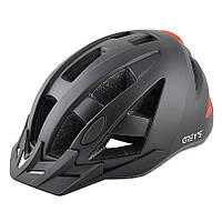 Велосипедний шолом Grey's з мигалкою L чорний матовий