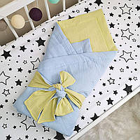 Детский летний муслиновый двухсторонний конверт на выписку конверт-одеяло ЛЕТО для новорожденного