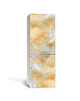 Наклейка на холодильник Акварельний Мармур (плівка ПВХ з ламінуванням) 60*180см Фони Бежевий