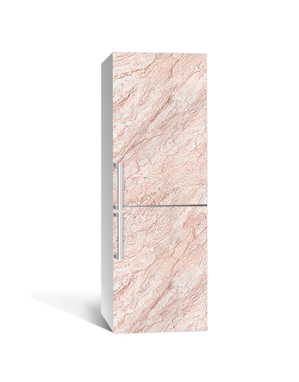Вінілова наклейка на холодильник 3Д пудровим мармур Камінь (плівка ПВХ фотодрук) 60*180см Текстура Бежевий
