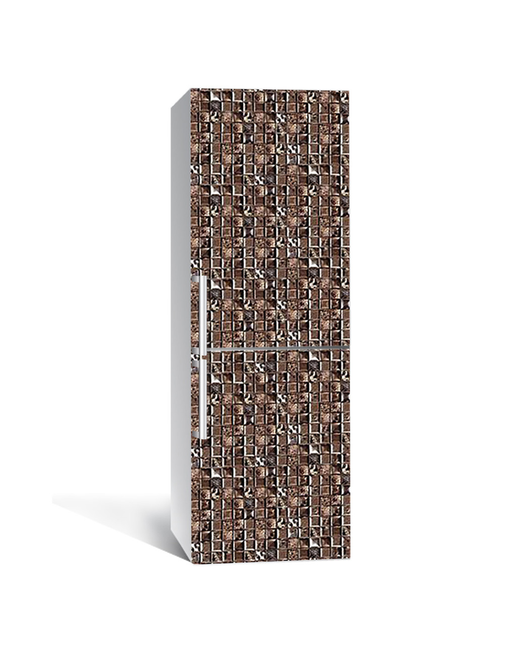 Наклейка на холодильник Шоколадна мозаїка (плівка ПВХ з ламінуванням) 60*180см Текстура Коричневий