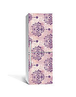 Декор 3Д наклейка на холодильник Вензель Орнамент (пленка ПВХ фотопечать) 60*180см Абстракция Фиолетовый
