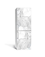 Виниловая 3Д наклейка на холодильник Белый гранит Камень (пленка ПВХ фотопечать) 60*180см Текстуры Серый
