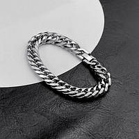 Чоловічий срібний браслет металевий, чоловічий ланцюжок цепочка на руку, сталевий
