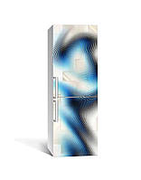 Виниловая наклейка на холодильник 3Д Цифровые Блики (пленка ПВХ фотопечать) 60*180см Абстракция Синий