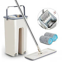 Швабра лентяйка с ведром и автоматическим отжимом 2 в 1 Hand Free Cleaning Mop 4.5 литров