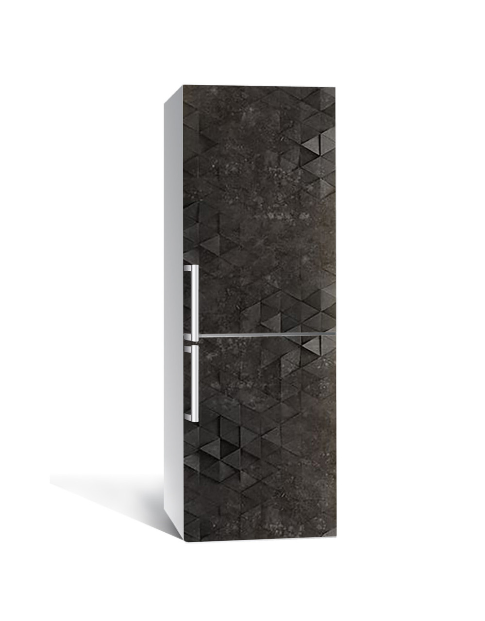 Наклейка на холодильник Кам'яна абстракція під камінь (плівка ПВХ фотодрук) 60*180см Текстура Сірий