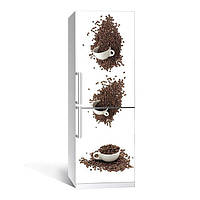 Виниловая наклейка на холодильник Кофейные чашки ламинированная двойная ПВХ пленка самоклеющаяся 600*1800 мм