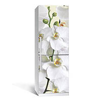 Вінілова наклейка на холодильник Орхідея ламінована подвійна ПВХ плівка самоклеюча 600*1800 мм