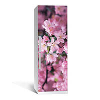 Вінілова наклейка на холодильник Цвітіння 02 ламінована подвійна плівка фотодрук 600*1800 мм