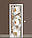 Вінілова наклейка на холодильник Орхідеї і краплі роси 02 (самоклеюча плівка ПВХ) бежевий 600*1800 мм, фото 3