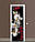 Вінілова наклейка на холодильник Соковиті Орхідеї (самоклеюча плівка ПВХ) квіти на Чорному тлі 600*1800 мм, фото 3