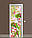 Вінілова наклейка на холодильник Рожеві Квіти вишні (плівка ламінована ПВХ) вишневі Зелений 600*1800 мм, фото 3