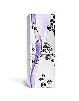 Вінілова наклейка на холодильник Сталеві кулі 02 (плівка ламінована ПВХ) сфери Фіолетовий 600*1800 мм