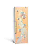 Наклейка на холодильник Перламутрові Сфери кулі (плівка ПВХ фотодрук) 60*180см Абстракція Рожевий