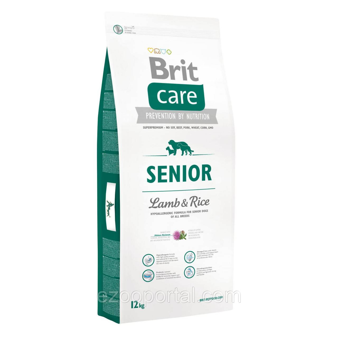 Сухий корм Brit Care для старіючих собак всіх порід Senior Lamb & Rice 12кг