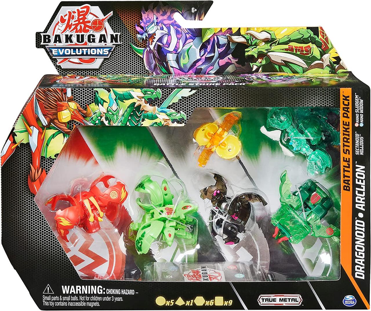 Игровой набор Bakugan Evolutions Dragonoid and Sluggler Battle Strike Pack Spin Master 6 шт - фото 1 - id-p1860231185