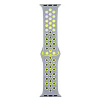 Ремешок для Apple Watch Band Silicone Nike + Protect Case 40/41 mm Цвет 17, Серо-Салатовый