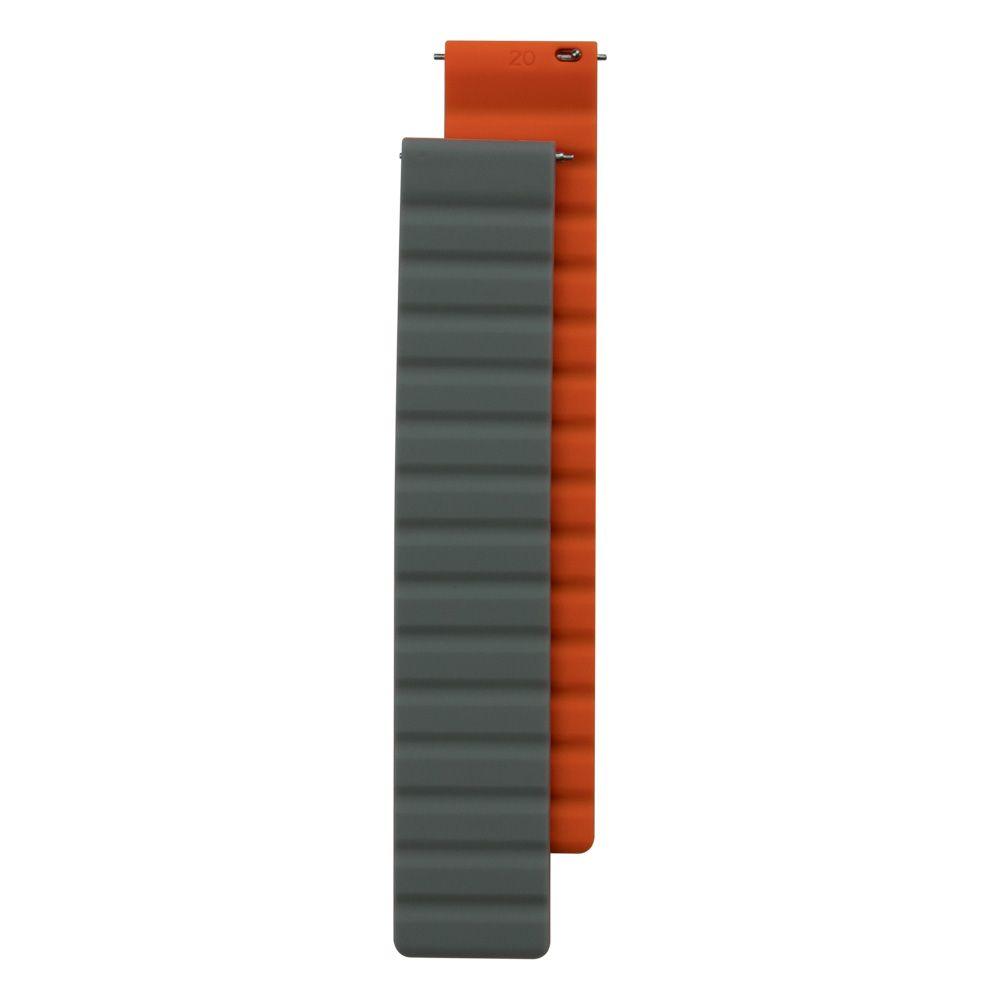 Ремешок для часов Silicone Link Magnetic 20mm Цвет Gray-Orange - фото 1 - id-p1860211246