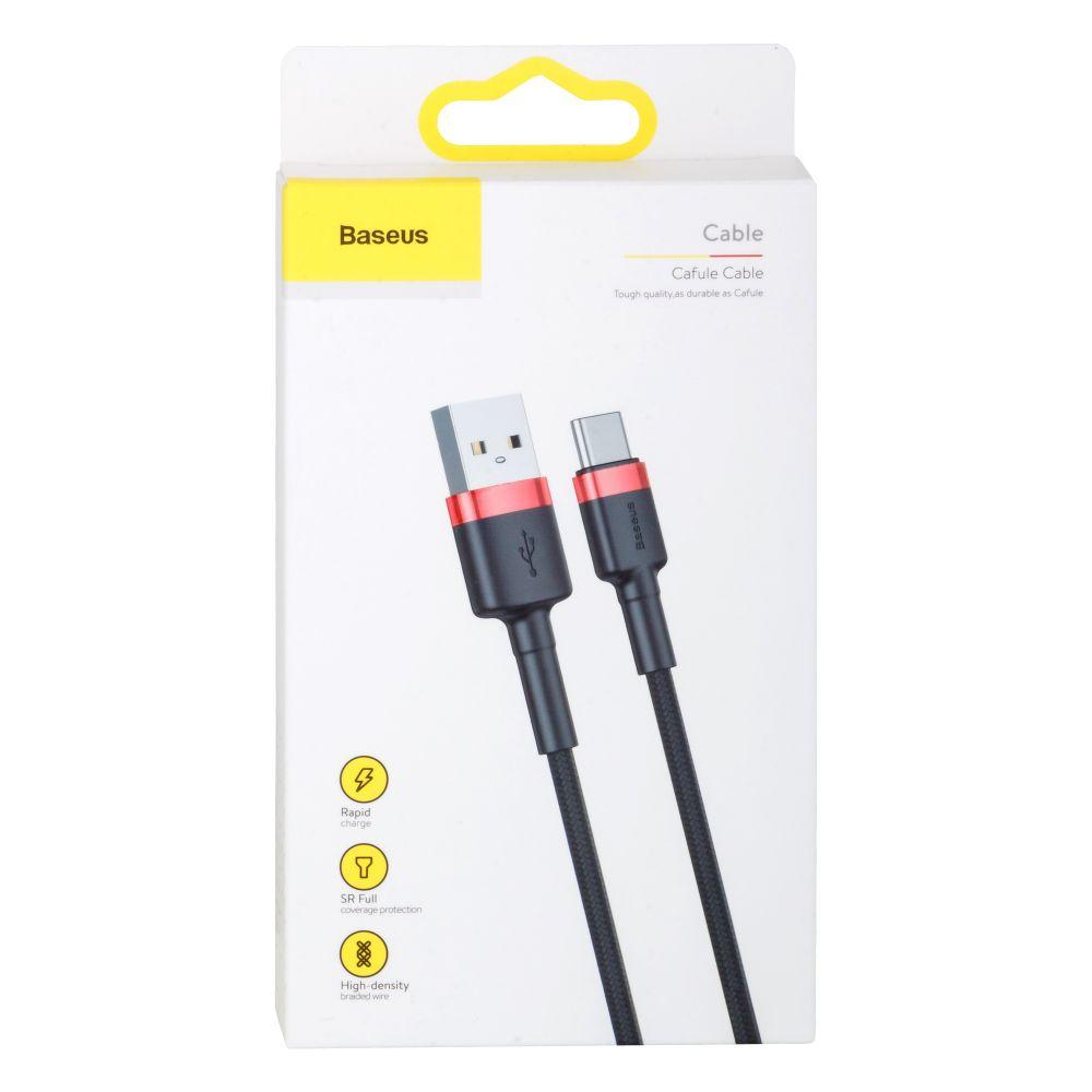 Кабель USB Baseus USB to Type-C 2A 3m CATKLF-U Цвет Красно-Чёрный, 91 - фото 1 - id-p1860212250