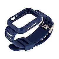Ремешок для Apple Watch Band Silicone Shine + Protect Case 44mm Цвет Midnight Blue