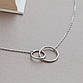Браслет срібний Два кола на тонкому ланцюжку без камінців, фото 3