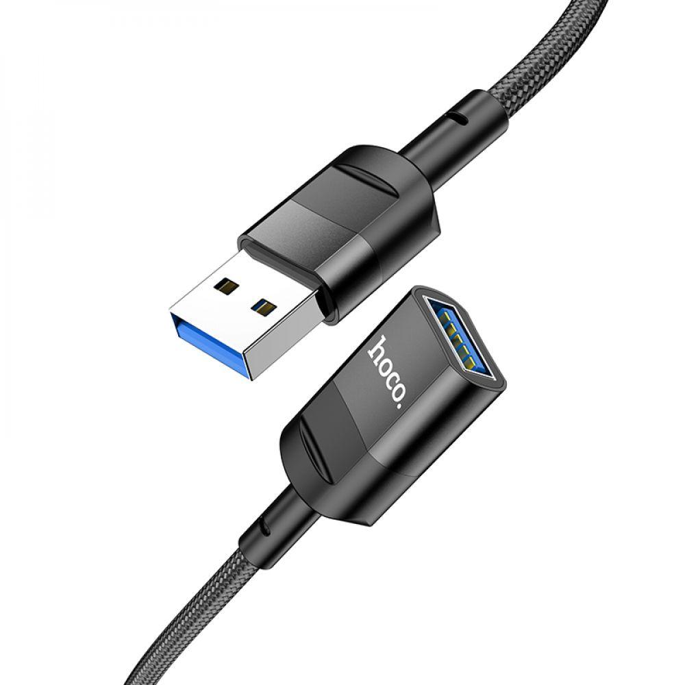 Кабель USB Удлинитель Hoco U107 USB male to USB female USB3.0 Цвет Черный - фото 2 - id-p1860222164