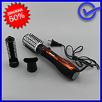 Мощная универсальная вращающаяся фен-щетка расческа Gemei GM-4828, брашинг Фен-браш стайлер для укладки волос