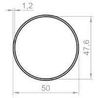 Алюминиевая труба круглая 50x1,2 без покрытия