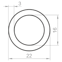 Алюминиевая труба круглая 22x3 анодированная