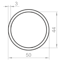 Алюминиевая труба круглая 50x3 без покрытия