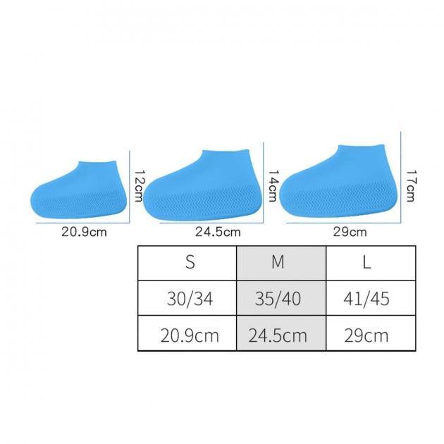 Бахилы-чехлы силиконовые для обуви от дождя и грязи - B-36, Синий - фото 3 - id-p1860243197