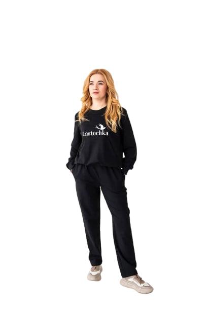 Чорний спортивний костюм жіночий літній XL