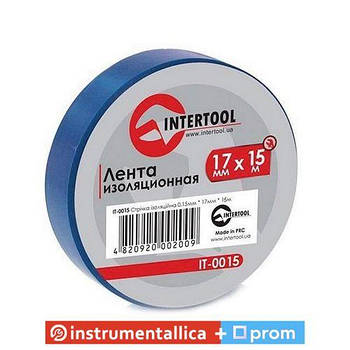 Стрічка ізоляційна 0.15 mm х 17 mm х 15 m синя IT-0015 Intertool