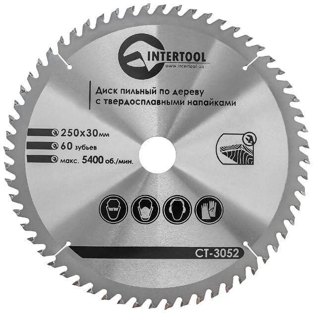 Диск пильный по дереву с твердосплавными напайками Intertool CT-3052, фото 1