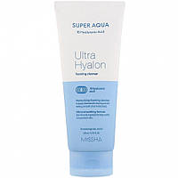 Пенка для лица с 10 видами гиалуроновой кислоты Missha Super Aqua Ultra Hyalron Cleansing Foam, 200 мл