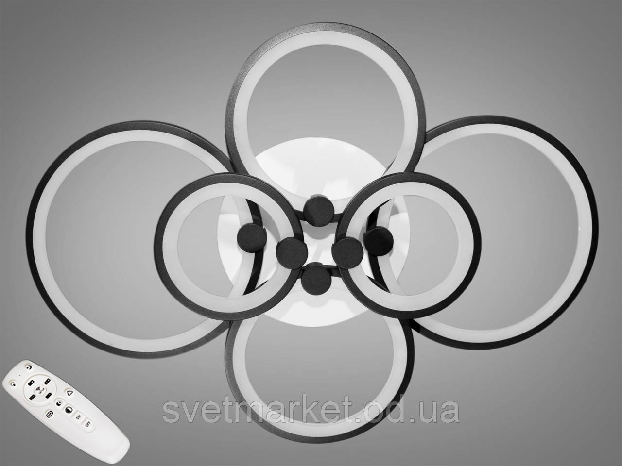 Яскрава світлодіодна люстра з димером 8022/6BK, фото 1