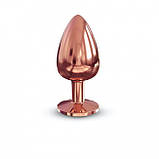 Металева анальна пробка із прикрасою у вигляді кристалу Dorcel - Diamond Plug Rose Gold L, фото 2