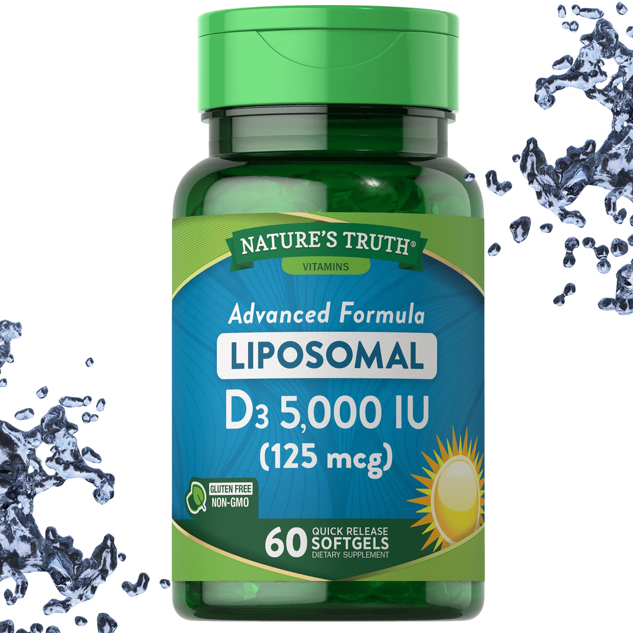 Ліпосомальний вітамін Д3 Nature's Truth Liposomal D3 5000 IU (125 мкг), 60 гелевих капсул
