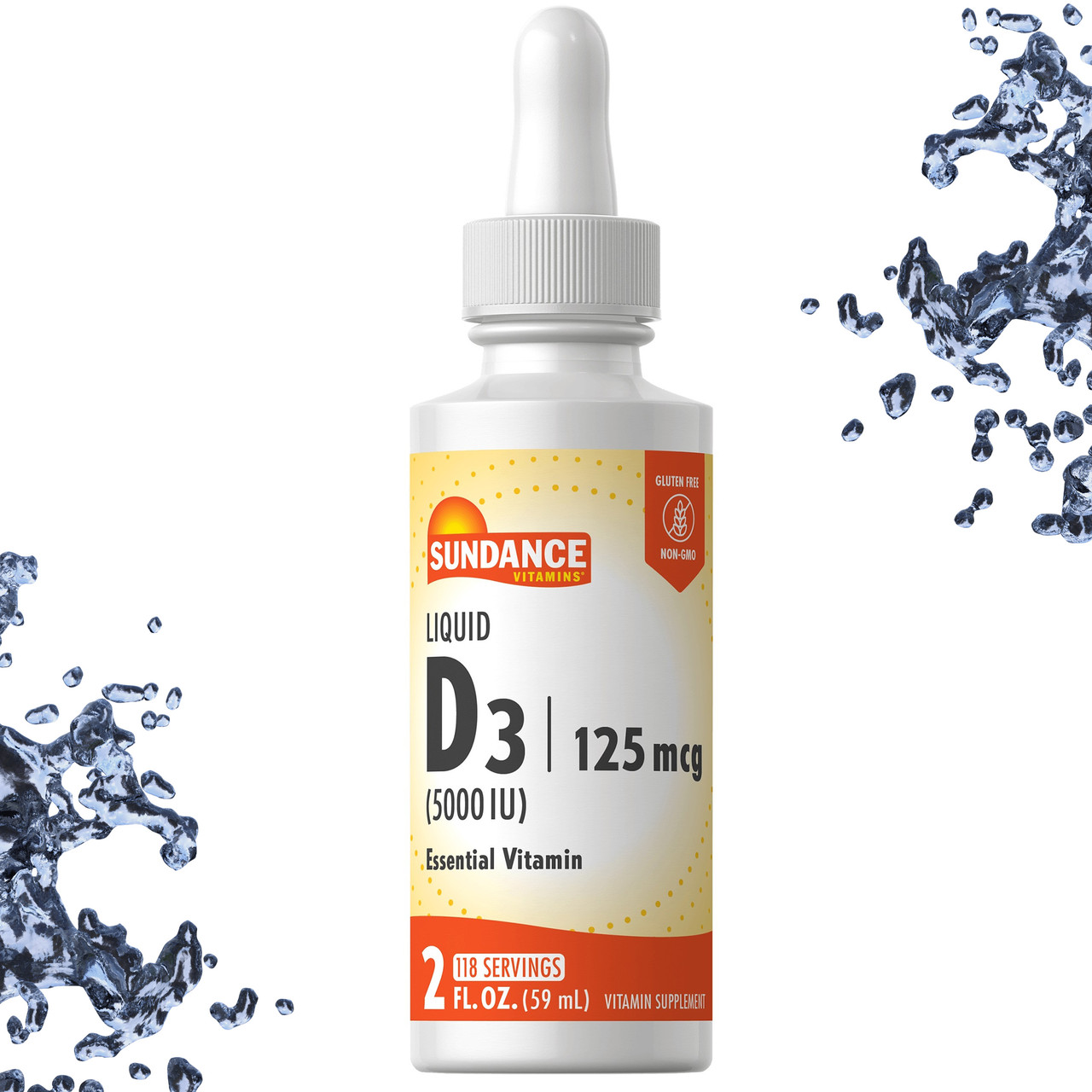 Рідкий вітамін Д3 Sundance Vitamins Liquid D3 5000 IU (125 mcg), 118 порцій, 59 мл, фото 1