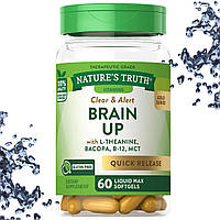 Для мозга Nature's Truth Brain UP with L-Theanine, Bacopa, B-12, MCT, 60 жидких капсул