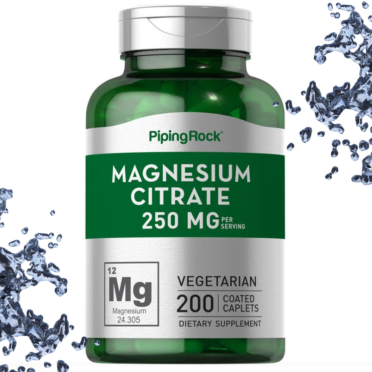 Магній Цитрат Piping Rock Magnesium Citrate 250 мг на порцію 200 вегетаріанських таблеток (каплетс)