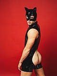 Лакована чорна маска «Кіт» D&A, фото 5