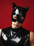 Лакована чорна маска «Кіт» D&A, фото 6