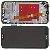Дисплей Huawei P20 Lite модуль в сборе с тачскрином, черный, с рамкой